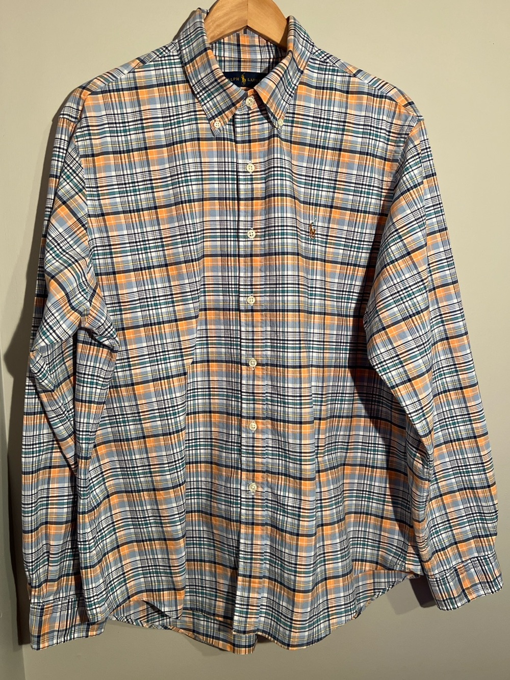 Ralph Lauren Plaid Button-Down Shirt - Blue & Orange